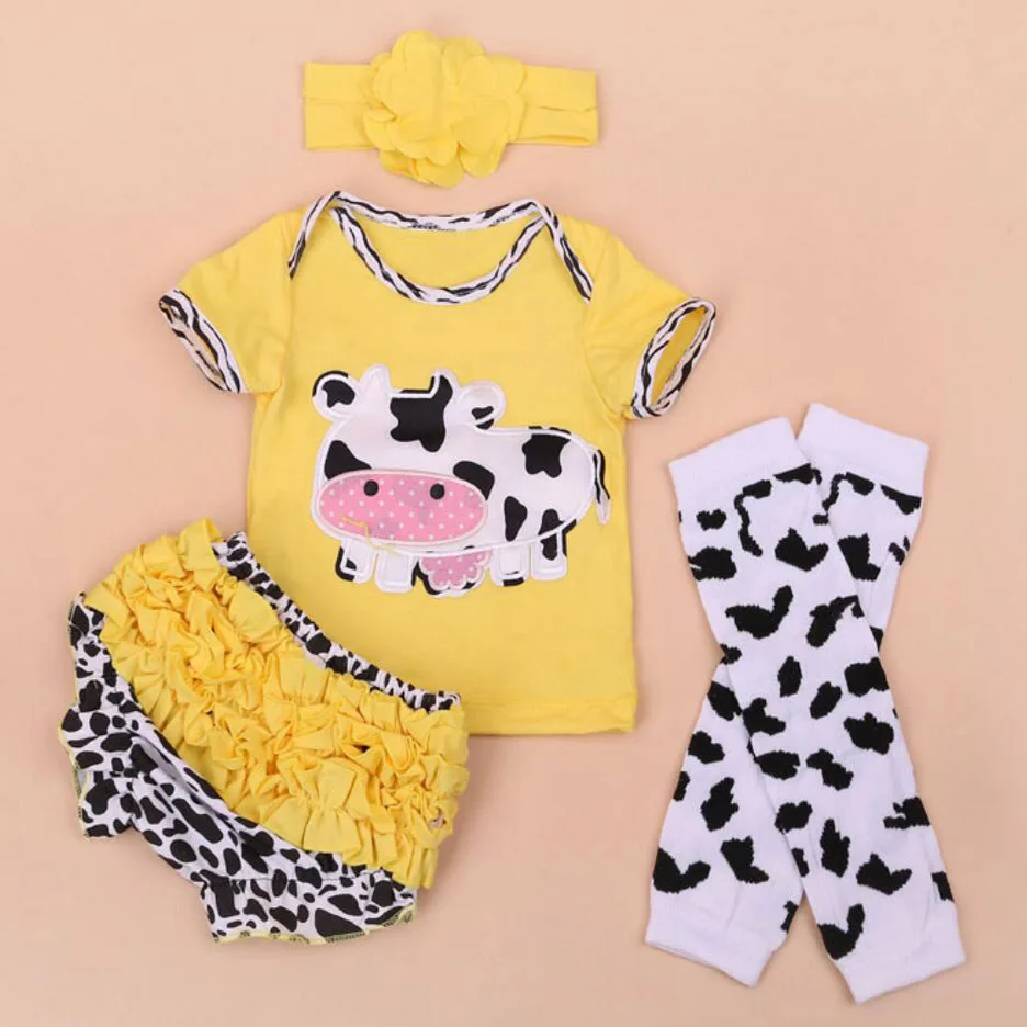 Комплект одежды из 4 предметов с изображением коровьего молока Одежда для