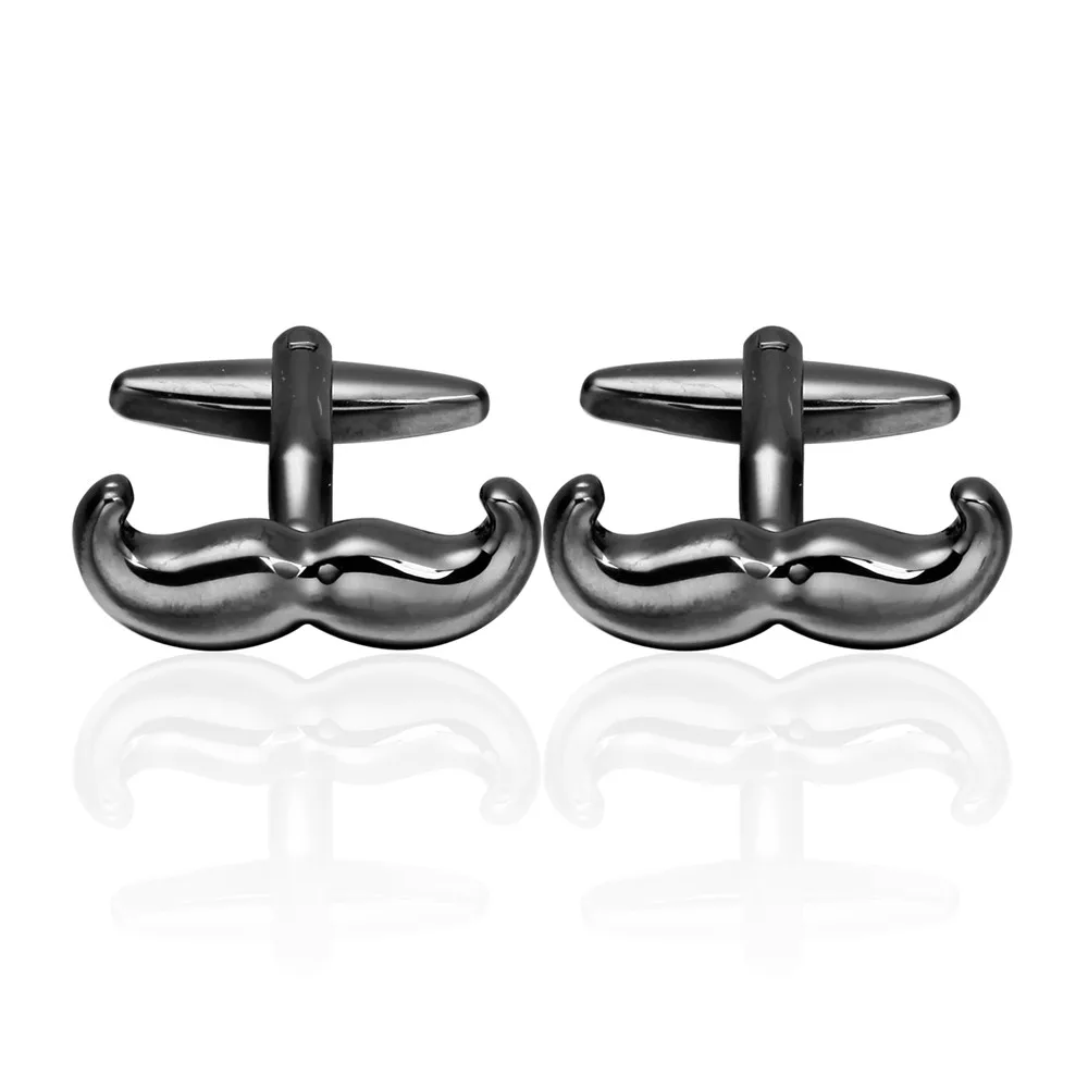 MeMolissa Эмаль Черные запонки в форме усов простые для бороды высокое качество