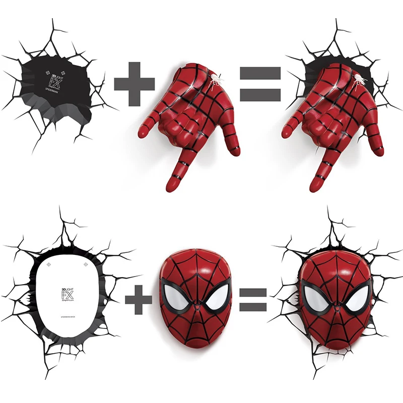 Guxen 3D Marvel Человек паук голова и рука в форме творческие подарки мультфильм стены
