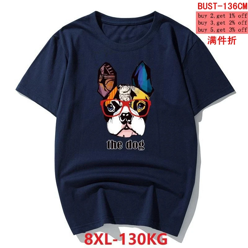 Летняя мужская футболка с коротким рукавом собаки хаски XL размера плюс 6XL 7XL 8XL