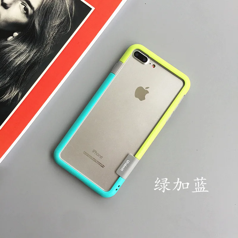 Роскошные Colorblock(цветовой блок), пограничный бампер чехол для телефона для iphoneXsMax XR защита от падения коробка 6/7plus силиконовый мягкий чехол с покрытием 6s простой 8 границы