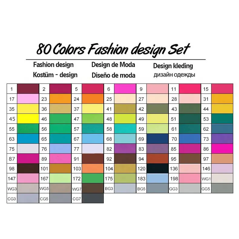 80 Clothing Set TOUCHNEW 30/40/60/80/168 Цвета набор маркеров для живописи двойная головка эскиз маркеры кисточки ручка для рисования манга анимация дизайн товары для рукоделия - Цвет: 80 Clothing Set