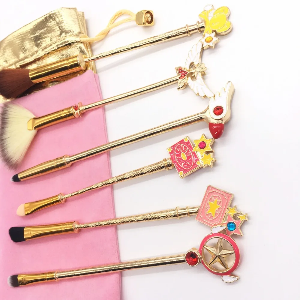 6 шт. Сейлор Мун макияж карты Captor Sakura аниме кисти для макияжа косметический маркер туалетных палочек красота для женщин и девочек Прямая поставка
