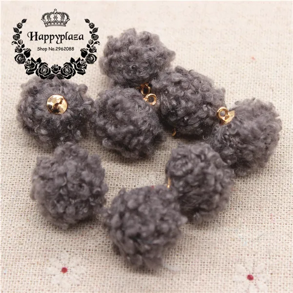 20pcs 20 шт 16 мм смешанные цвета Hariy шерстяная покрытая тканью, круглая подвеска из бисера для дома и сада, кабошон для рукоделия, ювелирных изделий - Цвет: 20pcs
