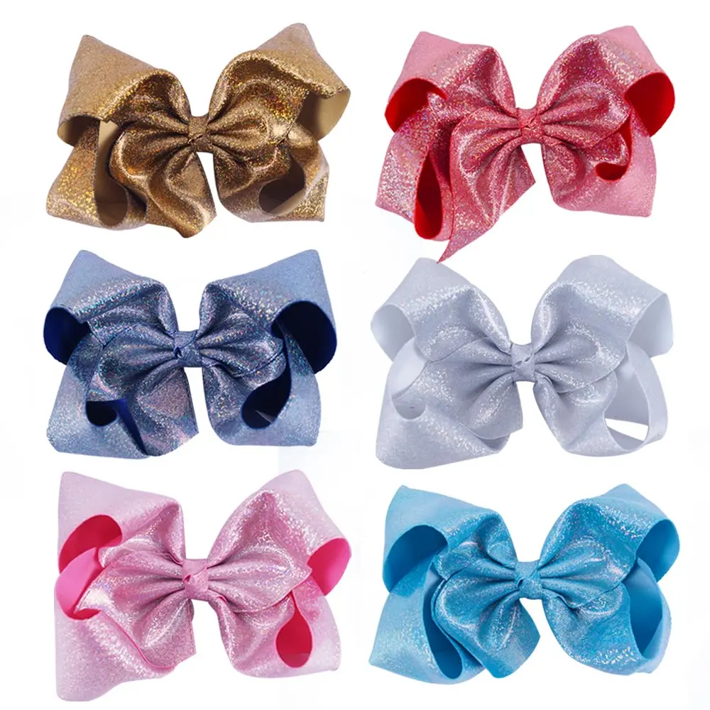 

8 Inch Shiny Hair Clips Girls Fashion Large Hair Bows With Alligator Clips Hair Accessories For Women Ponytail Hair Holder