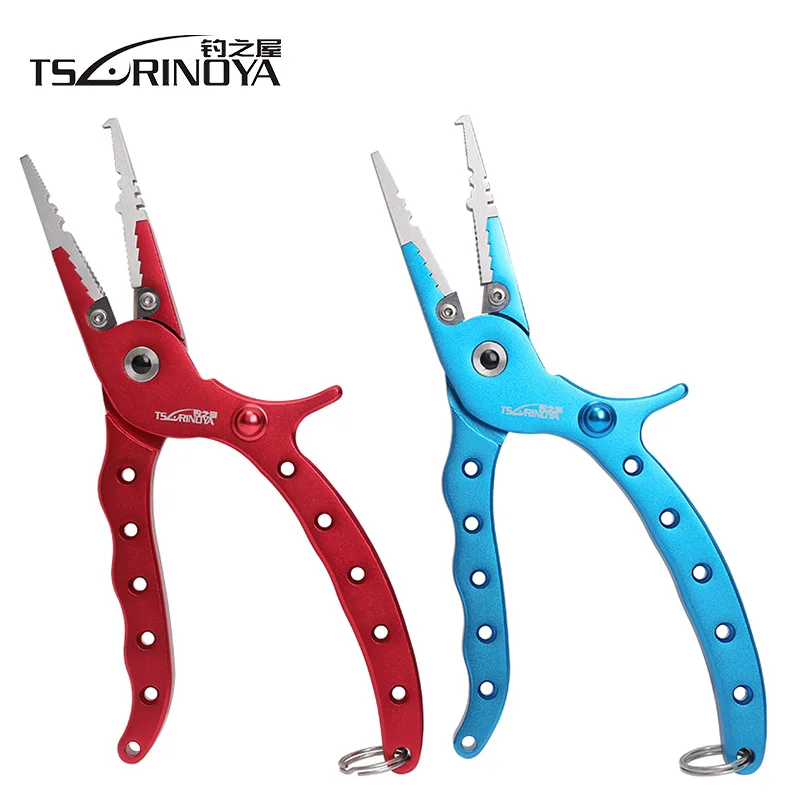 

TSURINOYA CNC Machined Aluminium Fishing Pliers Fishing Lure Plier With Sheath Retention Rope Tungsten Cutter Hook Remover Pesca