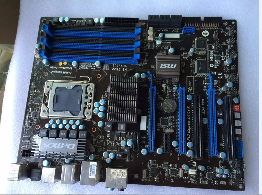 Оригинальная материнская плата для MSI X58 Pro LGA 1366 DDR3 I7 cpu USB2.0 платы 24 ГБ настольная