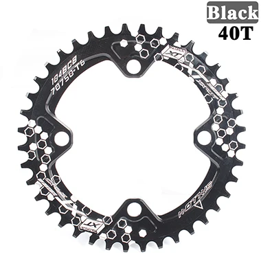40T Black Шатунный палец для 104BCD узкая широкая цепь из колец цепь Звездочка 40 т/42/44 T/50/52 T передняя Звездочка велосипеда круг диаметра окружности болтов(один круглый Форма пластины - Цвет: 40T Black