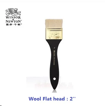 Flat head 2 WINSOR& NEWTON старшая художница специальная шерстяная кисть для рисования Акварельная гуашь масляная и акриловая кисть - Цвет: Flat head 2