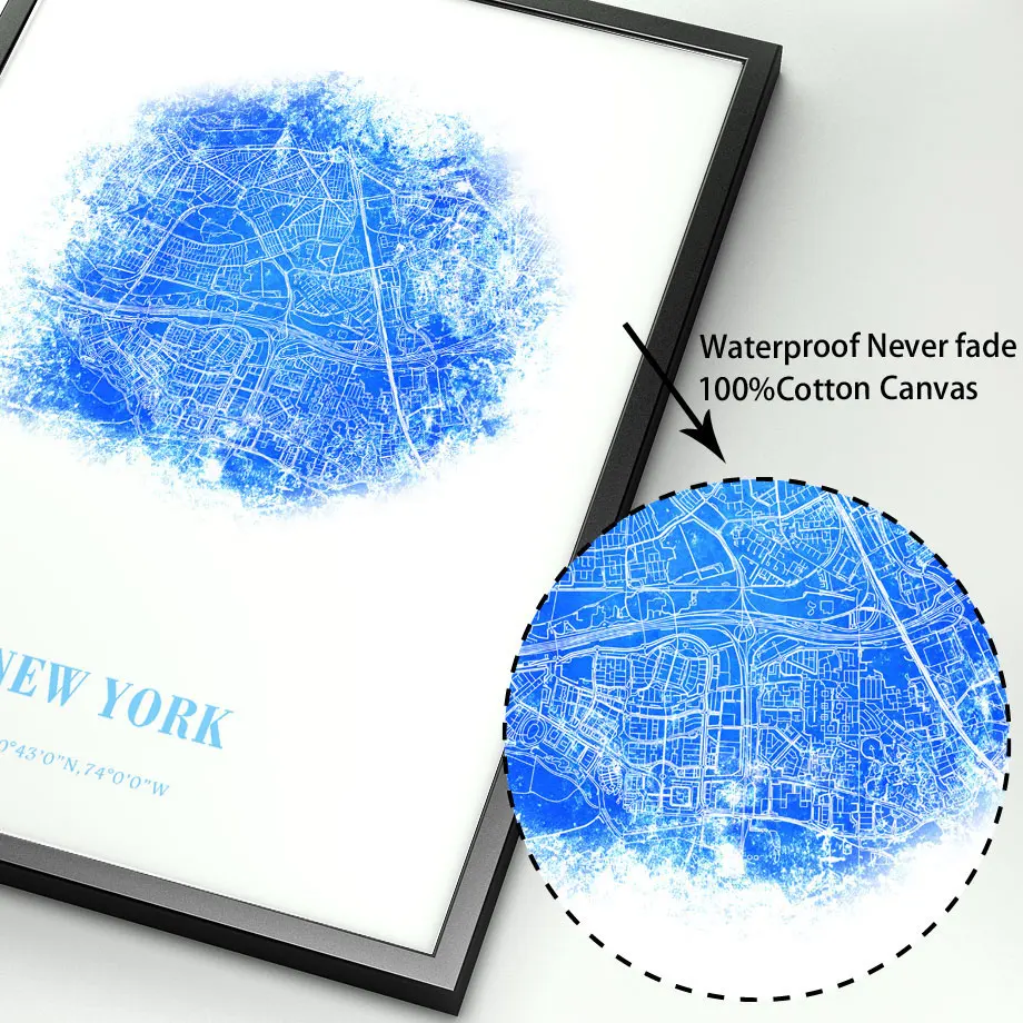 Нью Йорк Токийский Париж Лондон город карта настенная живопись холст
