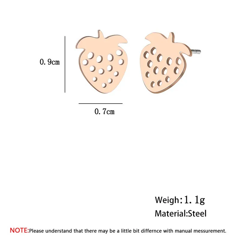 Летние Стильные маленькие серьги с клубничкой минималистичные серьги-гвоздики в