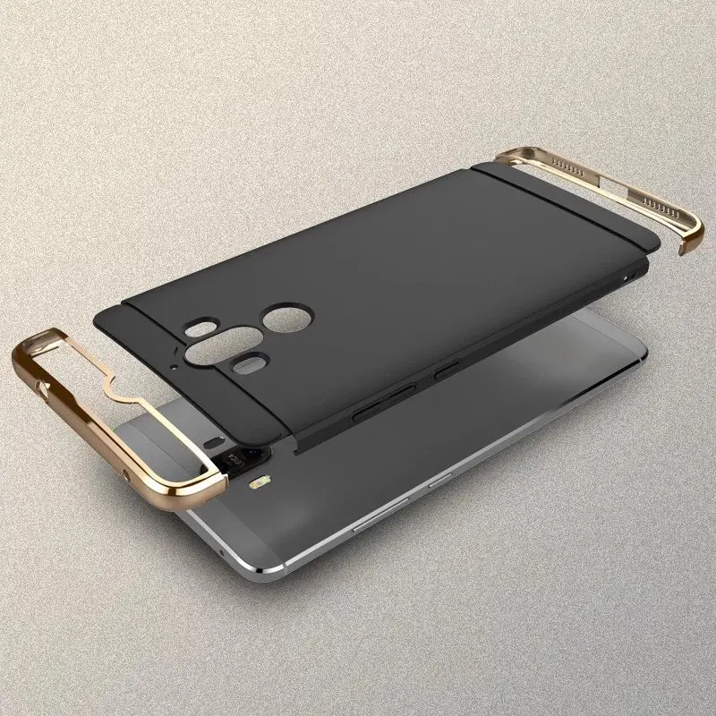 Fashion Hybrid Full Protect Electroplate 3 in 1 Hard PC Back Cover Case for Huawei P9 Plus Lite Mate 9 10 pro Phone Bag |