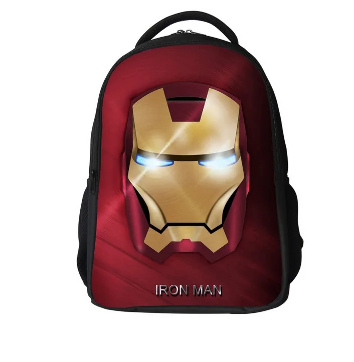 3D Marvel's Мстители мультфильм Капитан Америка Детские рюкзаки для мальчиков школьный Железный человек сумки Печать школьный рюкзак - Цвет: H