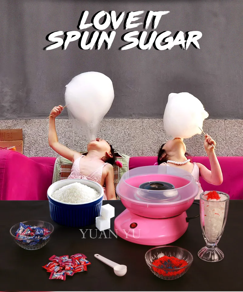 2017 Cotton Candy Maker Machine Electric DIY Sweet mini portable cotton suager for children girl boy gift children's day | Бытовая