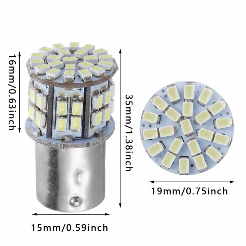 12 24 v 2x650 люмен 1156 1157 S25 1206 50smd светодиодные лампочки Применение для резервного
