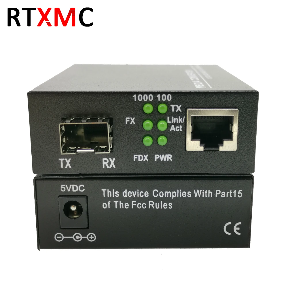 SFP волокна Media Converter к RJ45 Gigabit 10/100/1000 M Ethernet преобразователя приемопередатчик