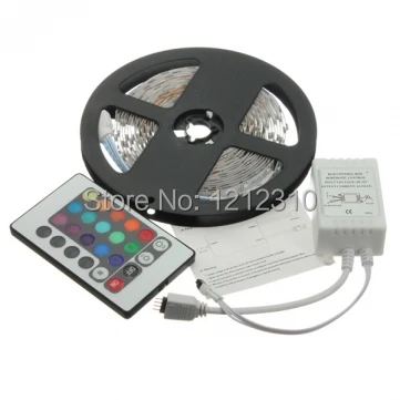 

Non-waterproof 12V 5050 LED Strip Light 60LEDs/M 5M/Roll+72W Adapter ,only RGB/Changeable with24Keys IR Controller,Free Shipping