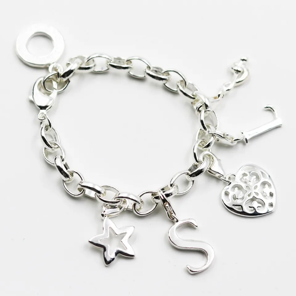 Подвески в виде букв алфавита ручной работы O ~ Z для браслетов и ожерелий