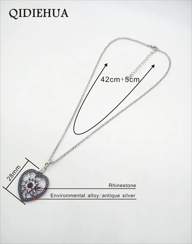 QIDIEHUA Bijoux Collier антикварное серебряное ожерелье Эдельвейс с кулоном для женщин