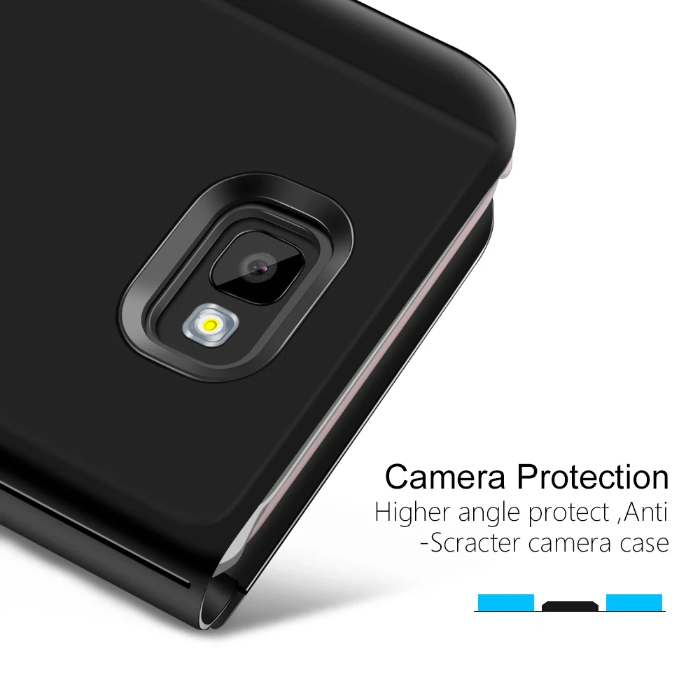 Luxury Flip Mirror Clear View Stand Leather Case Cover for Samsung Galaxy Note 5 (SM-N9200) image 3