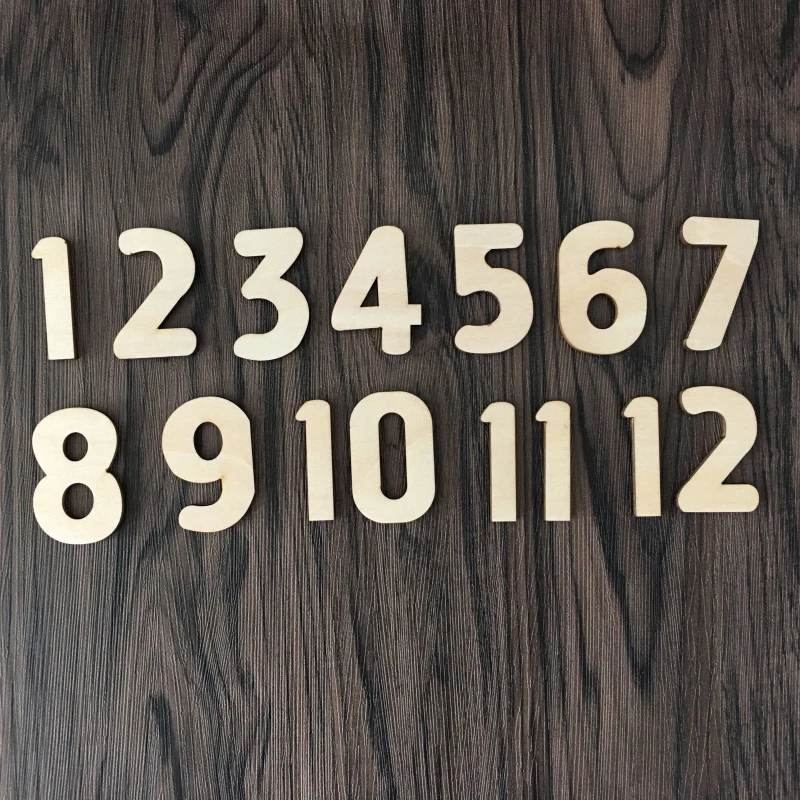 

3D DIY Large Number Sticker Wooden Wall Clock Modern Design Easy to Read Watch Time Big Wall Clock Home Decorative Clocks