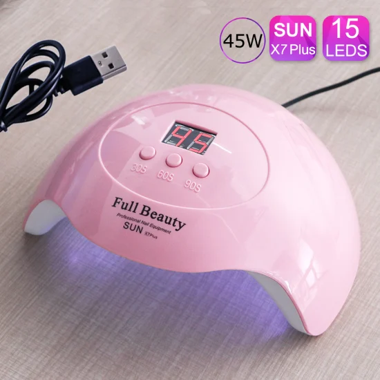 SUN X7 Plus Pink 30 Вт Сушилка для ногтей Светодиодный УФ-светильник для ногтей отверждаемый Гель-лак для маникюра сушка USB лампы Набор инструментов для дизайна ногтей машина SUN X7 Plus - Цвет: SUN X7 Plus Pink