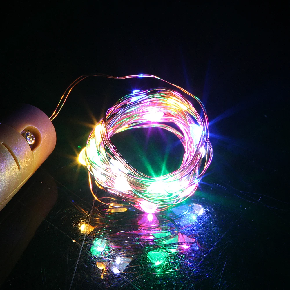 10 шт./лот 2 м 20 светодиодов гирлянда для бутылки пробка стекло вино сказочные