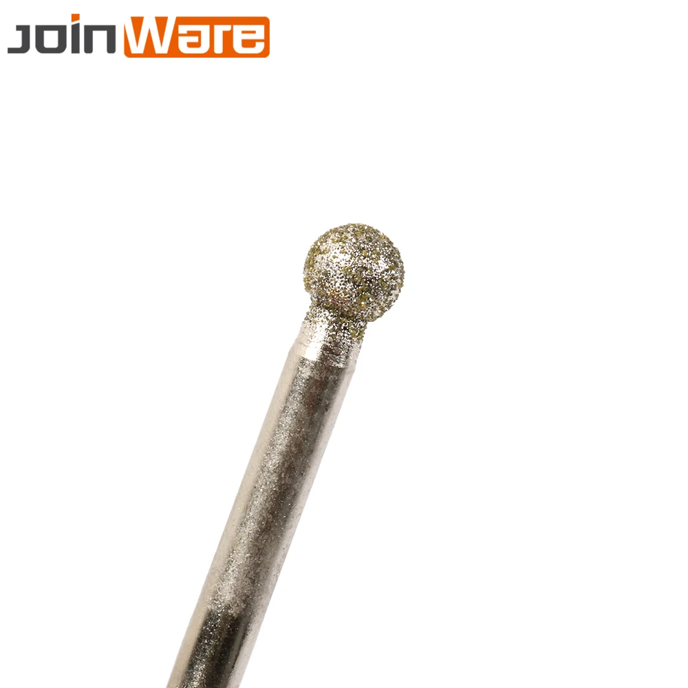 20 шт. Шлифовальная головка с алмазным покрытием 6 мм хвостовик 60 # круглый шарик