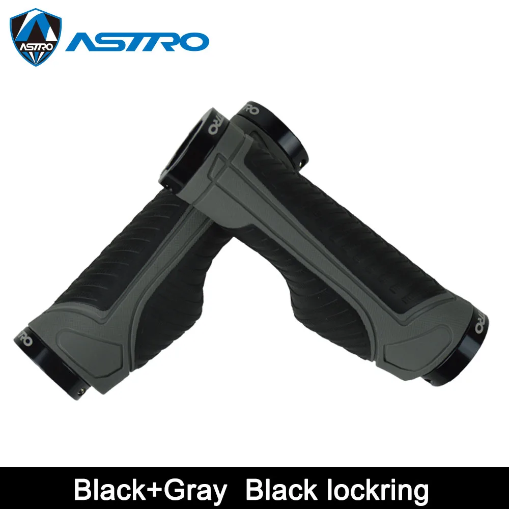 Gray Black Lockring Astro MTB велосипедные ручки, рукоятка для велосипеда, запчасти для велосипеда, аксессуары для горного велосипеда, резиновые велосипедные части, 1 пара - Цвет: Gray Black Lockring