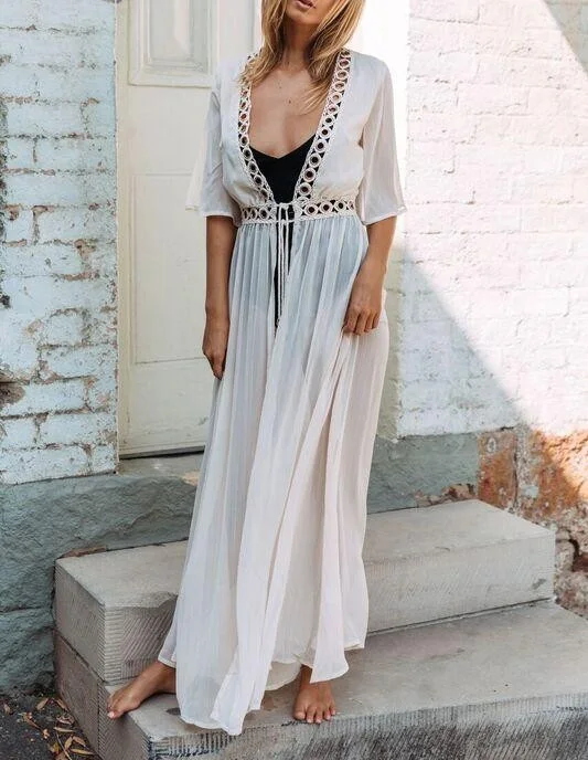 2018 шифоновые купальные костюмы накидка пляжный кардиган Paroe Robe de Plage пляжная