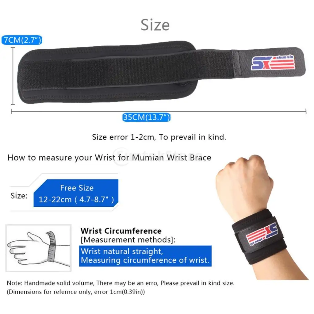 

Adjustable Sports Wrist Band Brace Wrap Support Gym Carpal Tunnel Bandage