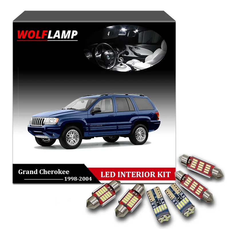 10 шт. суперъяркие внутренние автомобисветильник Wolflamp для 1998 2004 Jeep Grand Cherokee