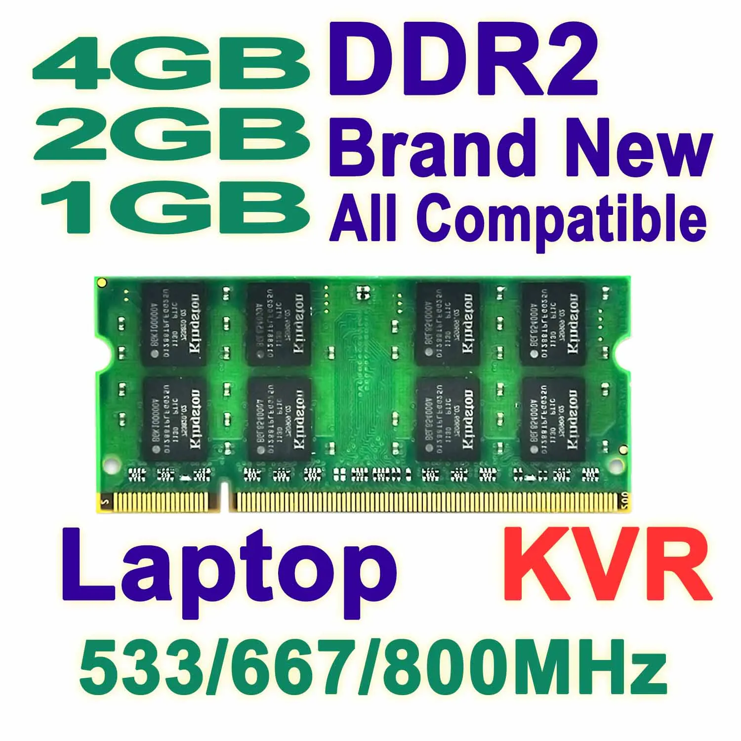 Ноутбук Memoria ОПЕРАТИВНОЙ ПАМЯТИ DDR2 4 ГБ 2 1 800 МГц 667 533 200 контактный SODIMM Для Intel & AMD KVR