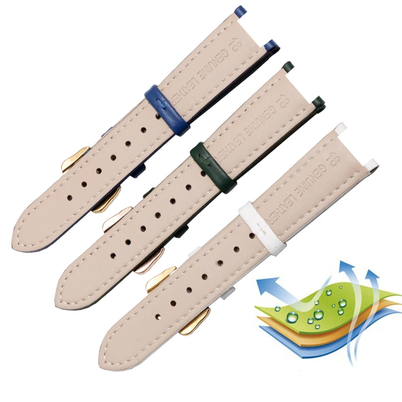 Genuine leather watchband 20*12mm Concave interface replacement leather strap fit MK2277 2425 2290 2281 2280 female bracelet