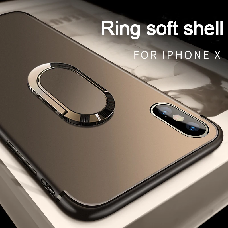 Роскошный силиконовый чехол с кольцом-держателем для телефона iPhone XSmax XR XS X 8 7 6 6s
