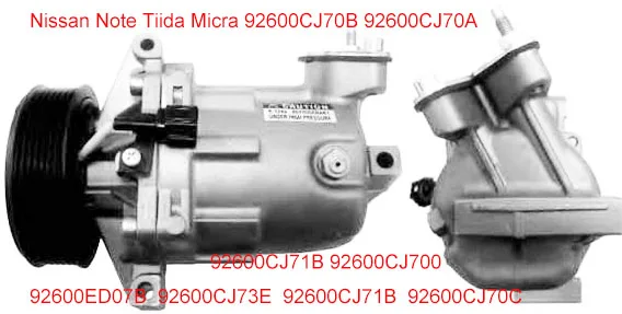 92600CJ70C 92600CJ71B 92600CJ700 92600ED07B 92600CJ73E компрессор для Nissan Note Tiida Micra CR 10|Компрессор и муфта