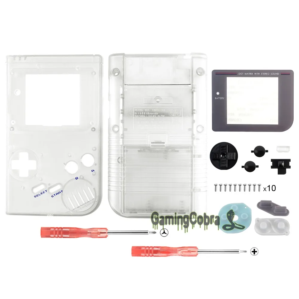 eXtremeRate Transparent Clear Full Housing Shell Buttons with Screen Len for Gameboy DMG-01 | Электроника