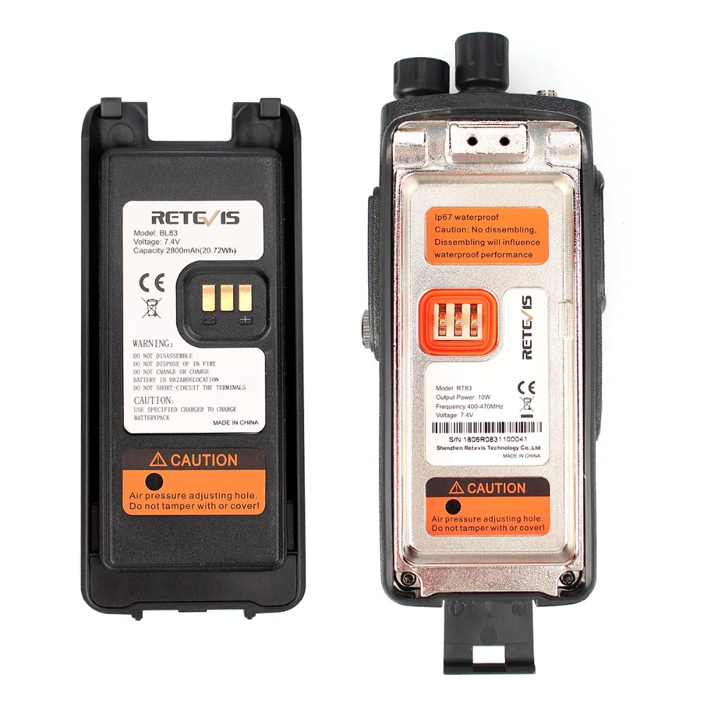 Retevis RT83 DMR Digital Walkie Talkie (GPS) IP67 Waterproof Dustproof UHF Handheld Amateur Outdoor Two Way Radio+Program Cable