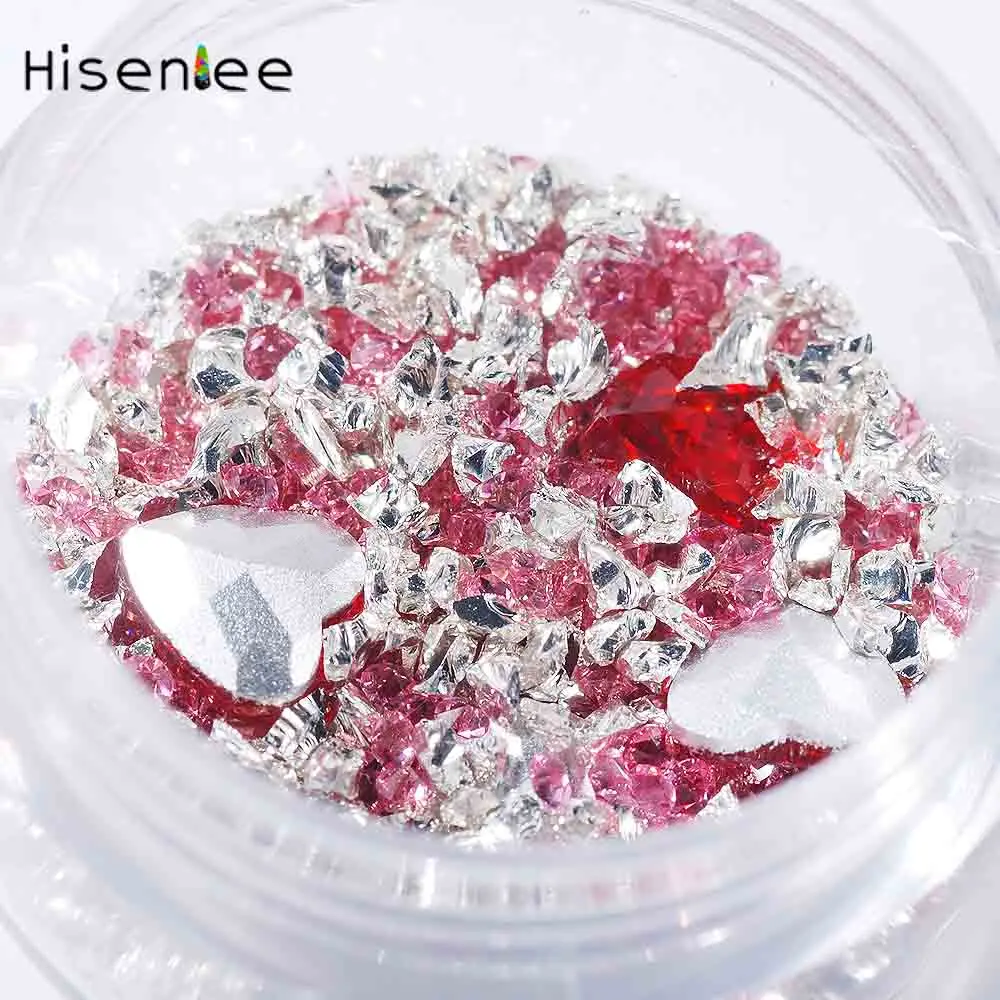 Rose Новые модные популярные высококачественные камни из разбитого стекла и острые прозрачные стразы для самостоятельного украшения ногтей - Цвет: Rose