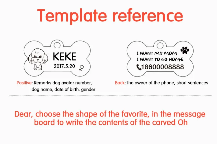 Никогда не выцветает Персонализированный значок для собаки из нержавеющей стали