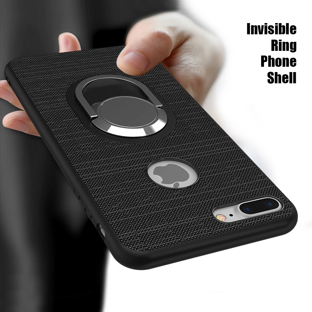 KISSCASE Phone Case For iPhone 6 6S 7 / Plus 5 5S SE Samsung S8 S7 Edge Cover Car Magnetic Absorb Ring Stand Bag |