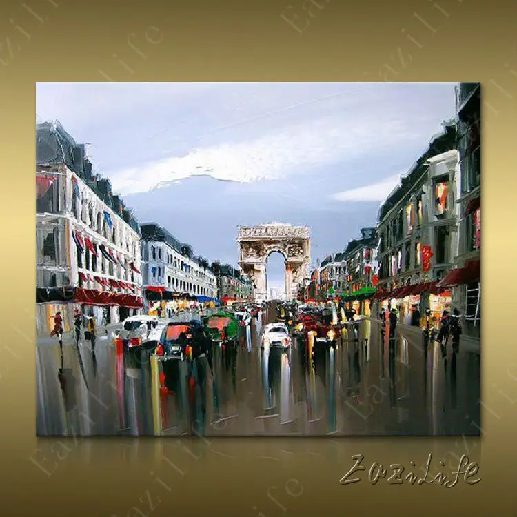 Paris Street Art Painting Home Decor Home Decoration Oil painting Wall Pictures for living room Home Decor paint Wall art paint1