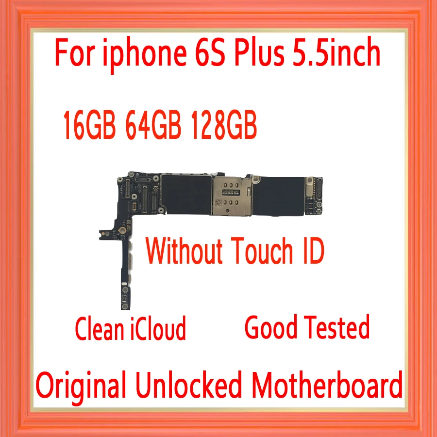 Оригинальная разблокированная материнская плата 16 Гб 64 128 ГБ для iphone 6s plus без Touch ID
