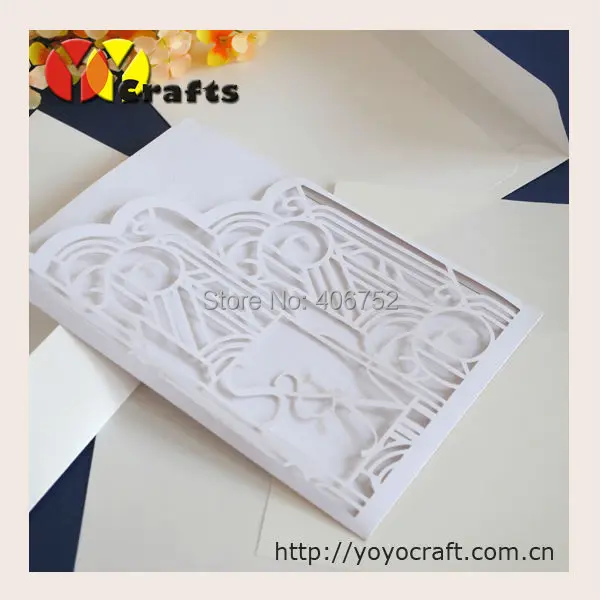 Специальная конструкция элегантный белый лазерная резка карман раза свадебные