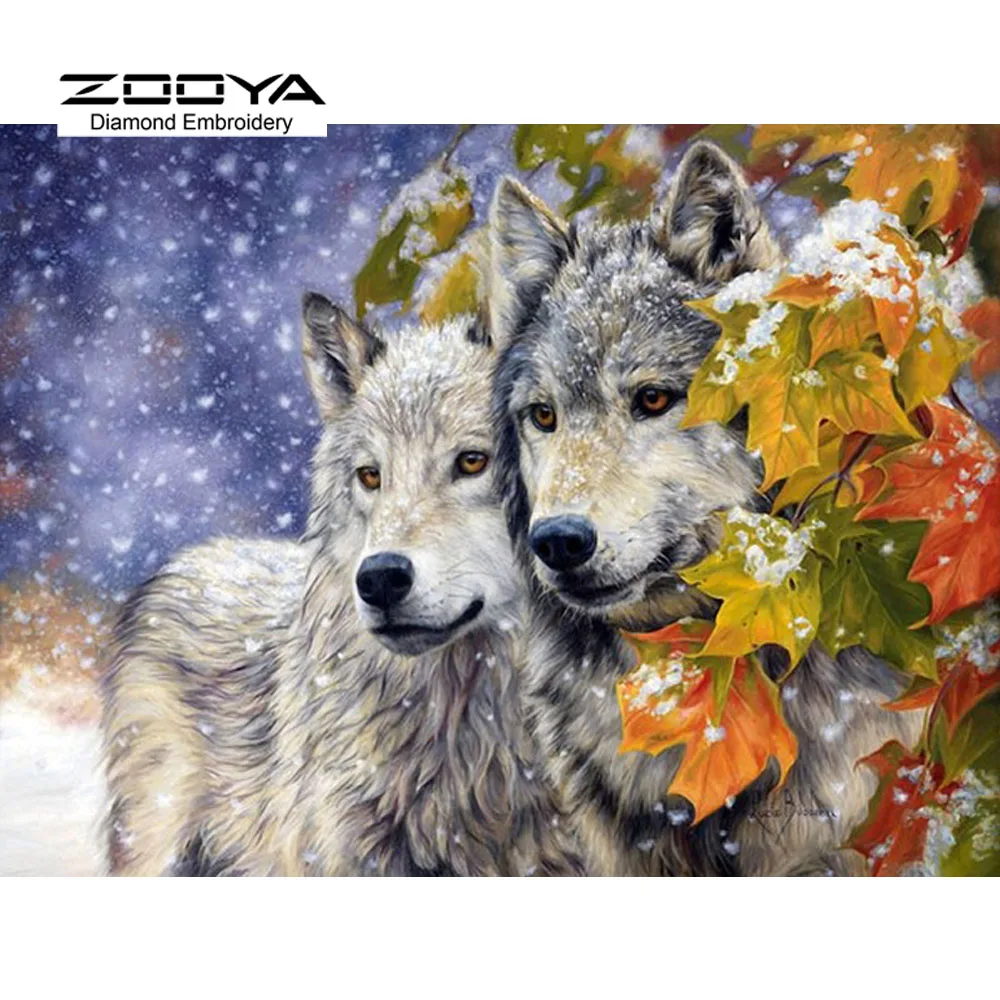 Новинка 3D Алмазная живопись сделай сам вышивка крестиком волк влюбленные