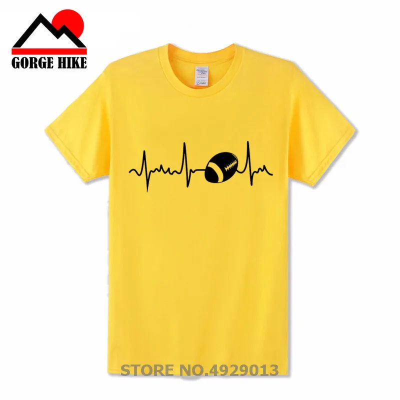 2019 футболки с рисунком сердцебиения футбола Rugbying мужская летняя модная футболка