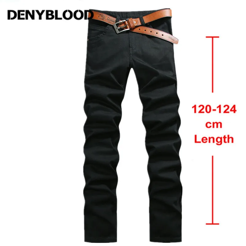 

120cm Extra Long Jeans Mens Plus Size 28-44 Black Stretch Twill Pants Classic Jeans Trousers Casual Pants for Tall People 760
