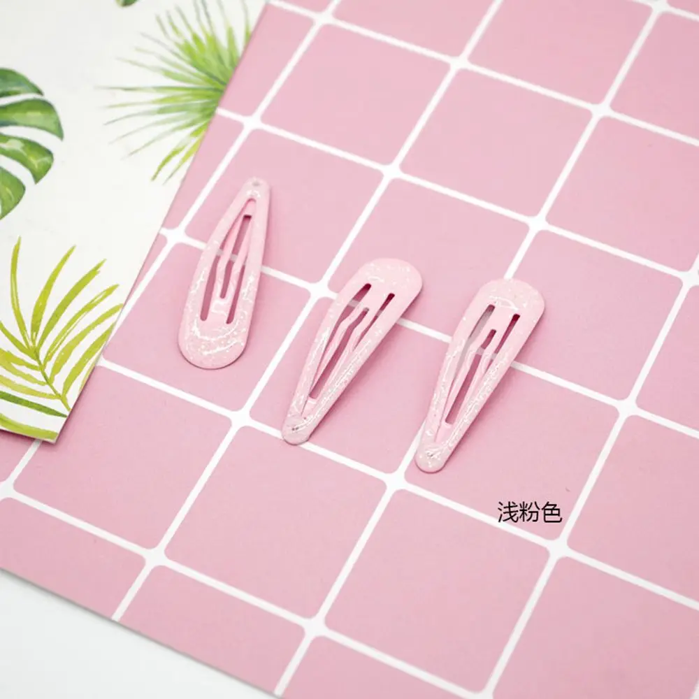 light pink 2 шт. блестящие заколки для волос для Для детей заколки для волос, для маленькой девочки аксессуары Декоративный металл заколки 5 см - Цвет: light pink