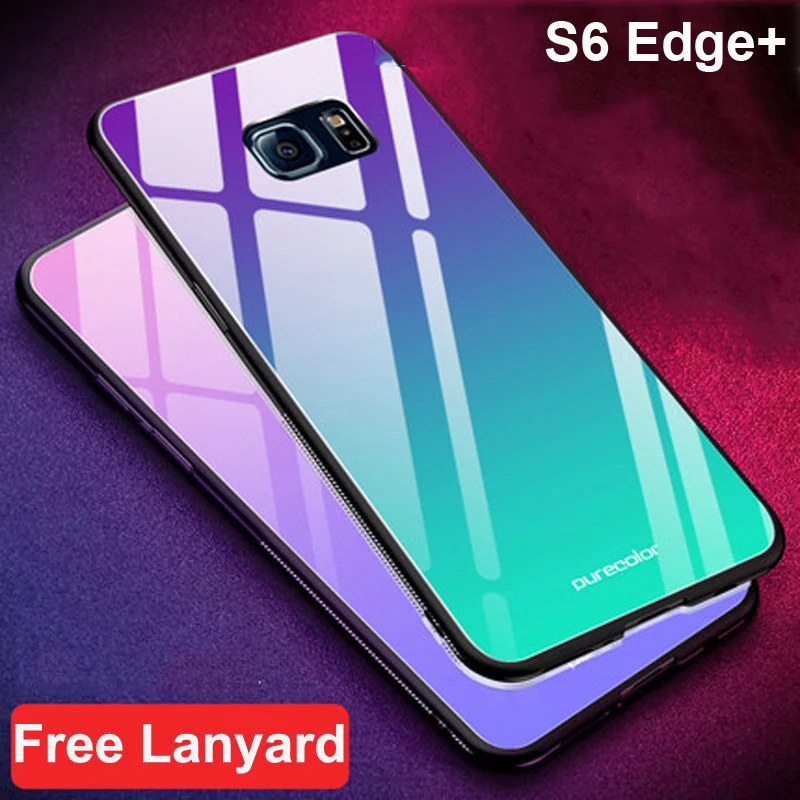 

For Samsung Galaxy S6 Edge+ case Gradient tempered glass + soft edge cover For Galaxy s6 edge+ G9250 dream glass cases shell