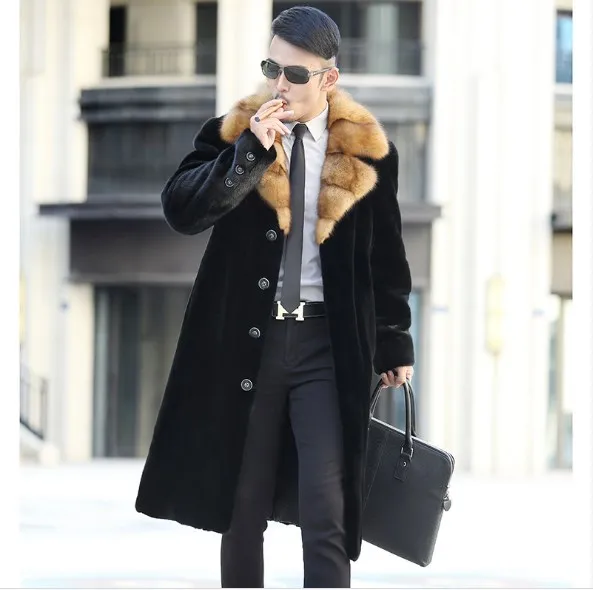 Manteau femme hiver длинное пальто из искусственного меха норки для мужчин 4XL Большие